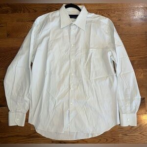 Canali. Cotton Narrow Stripe Dress Shirt. Mint & Purple. Size 42 (EU) 16.5 (US).